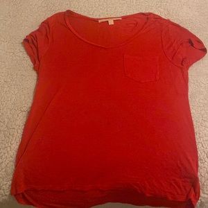 super thin red plain shirt